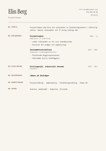 CV-mallen Arkiv