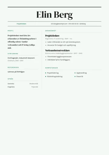 CV-mallen Bilaga