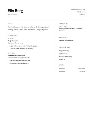 CV-mallen Björk