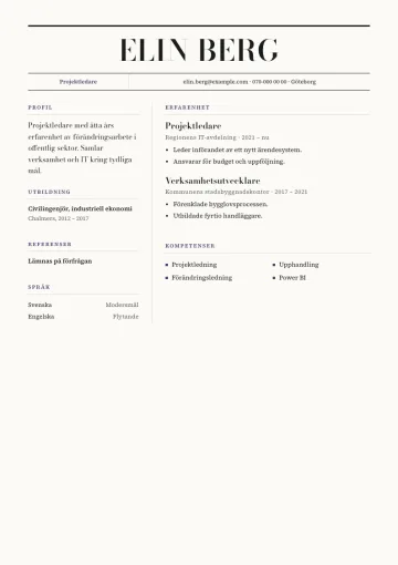 CV-mallen Blad