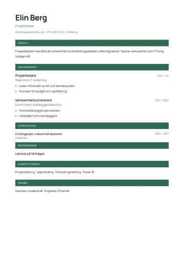 CV-mallen Gren