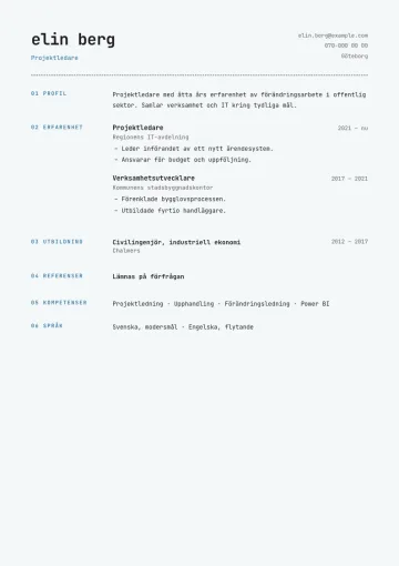 CV-mallen Kod