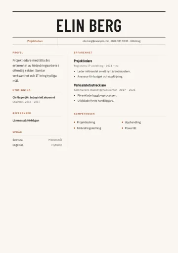CV-mallen Kolumn