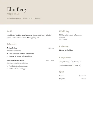 CV-mallen Kust