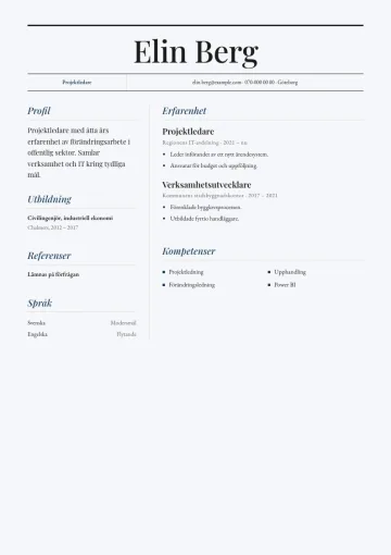 CV-mallen Ledare