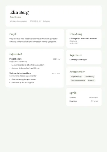 CV-mallen Mossa