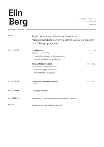 CV-mallen Rubrik