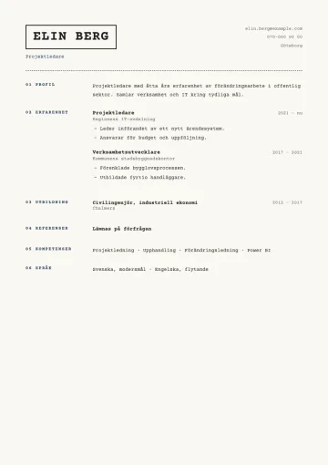 CV-mallen Telex