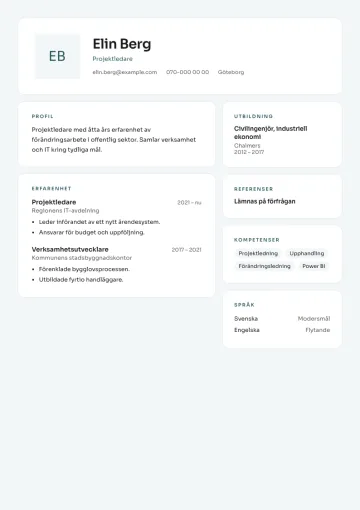 CV-mallen Tuva
