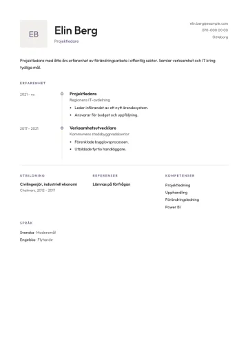 CV-mallen Väg